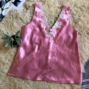 *3 for $20* Pink satin rosette camisole 🎀